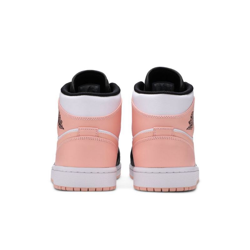 Air Jordan 1 Mid Valkoinen Musta Vaaleanpunainen Miesten Kengät