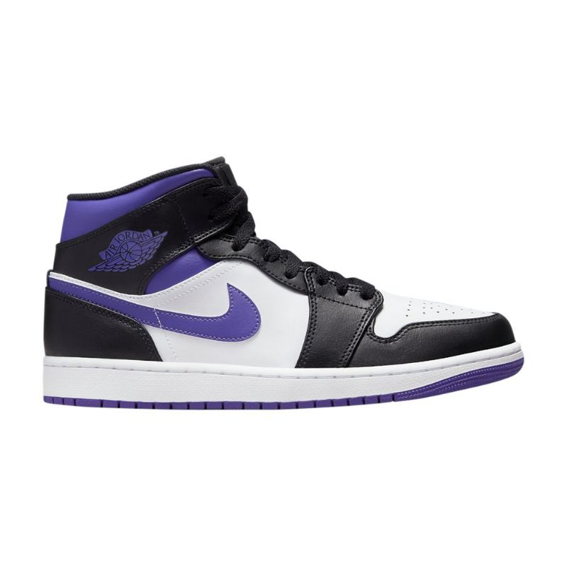 Air Jordan 1 Mid Valkoinen Musta Violetti Miesten Kengät
