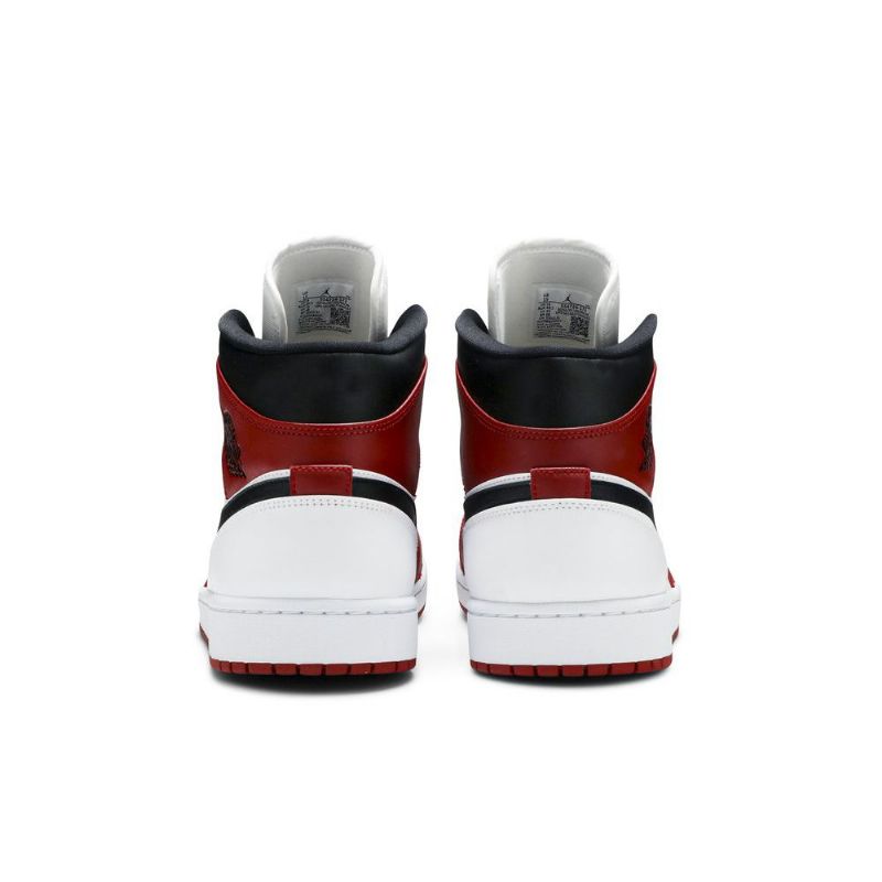 Air Jordan 1 Mid Valkoinen Punainen Musta Miesten Kengät