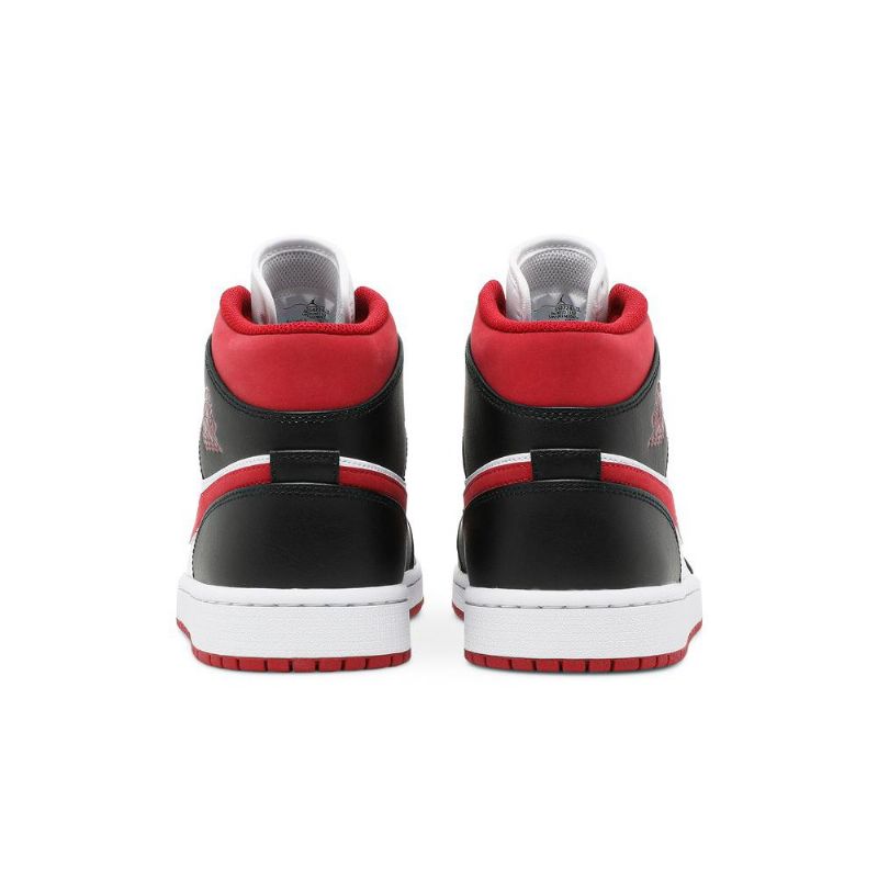 Air Jordan 1 Mid Valkoinen Punainen Musta Miesten Kengät