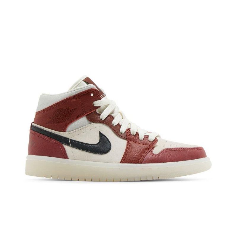 Air Jordan 1 Mid Valkoinen Punainen Vihreä Naisten Kengät