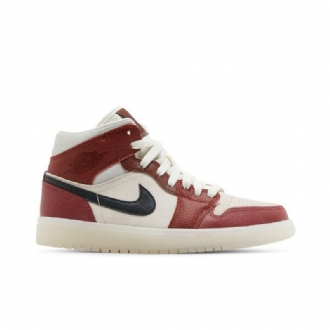 Air Jordan 1 Mid Valkoinen Punainen Vihreä Naisten Kengät