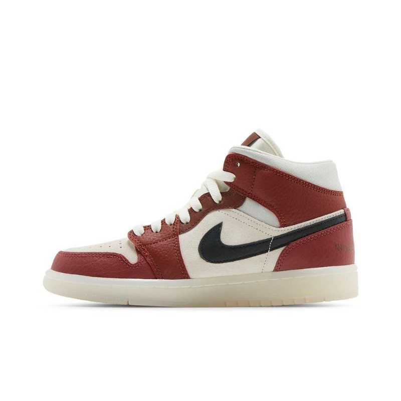 Air Jordan 1 Mid Valkoinen Punainen Vihreä Naisten Kengät