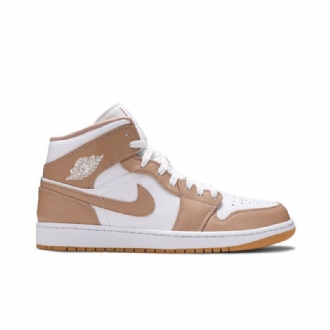 Air Jordan 1 Mid Valkoinen Ruskeat Miesten Kengät