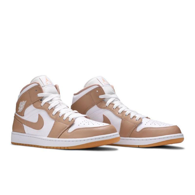 Air Jordan 1 Mid Valkoinen Ruskeat Miesten Kengät