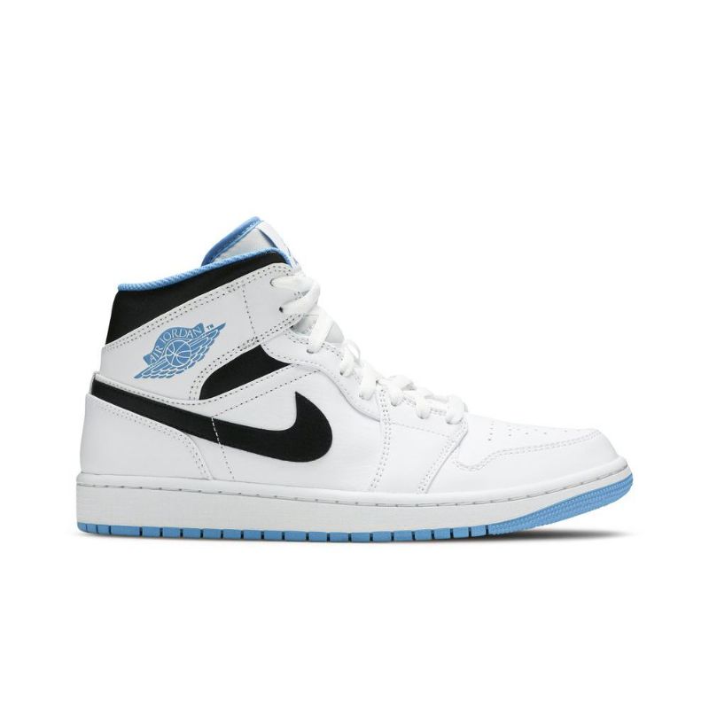 Air Jordan 1 Mid Valkoinen Sininen Musta Miesten Kengät
