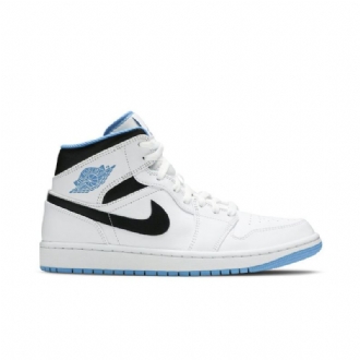 Air Jordan 1 Mid Valkoinen Sininen Musta Miesten Kengät