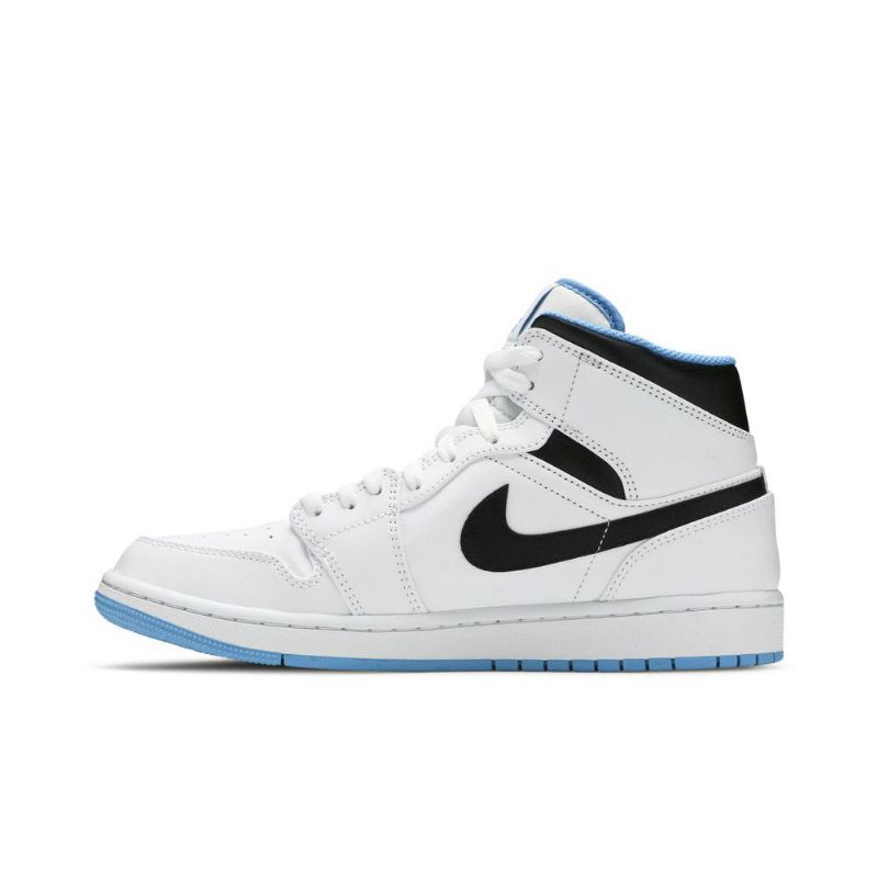 Air Jordan 1 Mid Valkoinen Sininen Musta Miesten Kengät