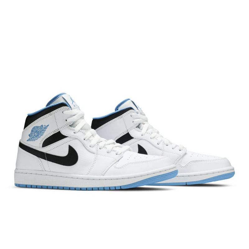 Air Jordan 1 Mid Valkoinen Sininen Musta Miesten Kengät