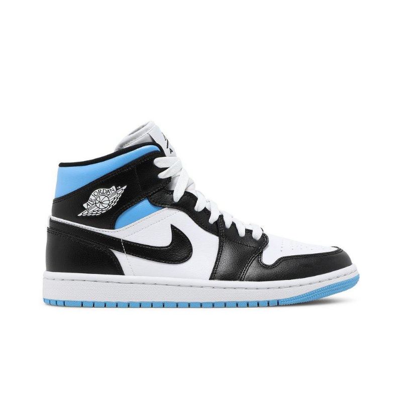Air Jordan 1 Mid Valkoinen Sininen Musta Naisten Kengät