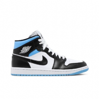 Air Jordan 1 Mid Valkoinen Sininen Musta Naisten Kengät