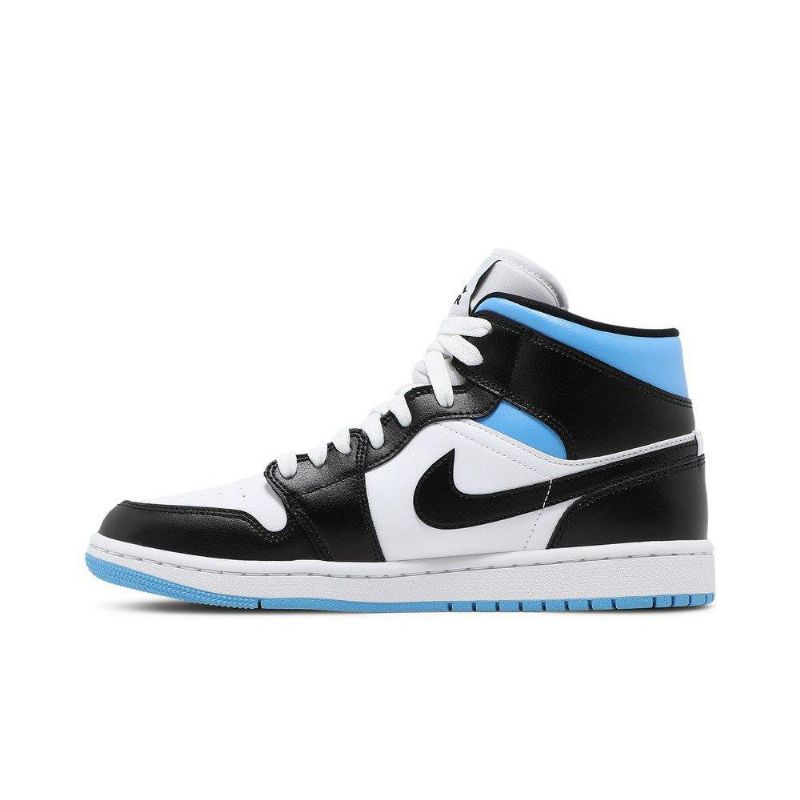 Air Jordan 1 Mid Valkoinen Sininen Musta Naisten Kengät