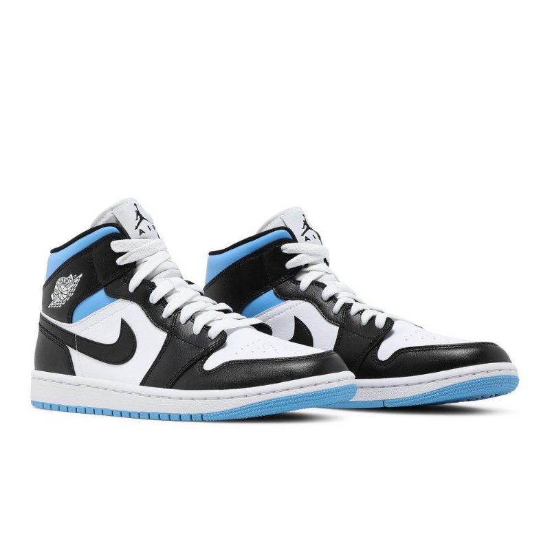 Air Jordan 1 Mid Valkoinen Sininen Musta Naisten Kengät