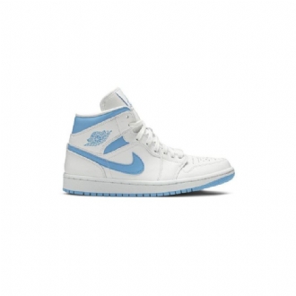 Air Jordan 1 Mid Valkoinen Sininen Naisten Kengät