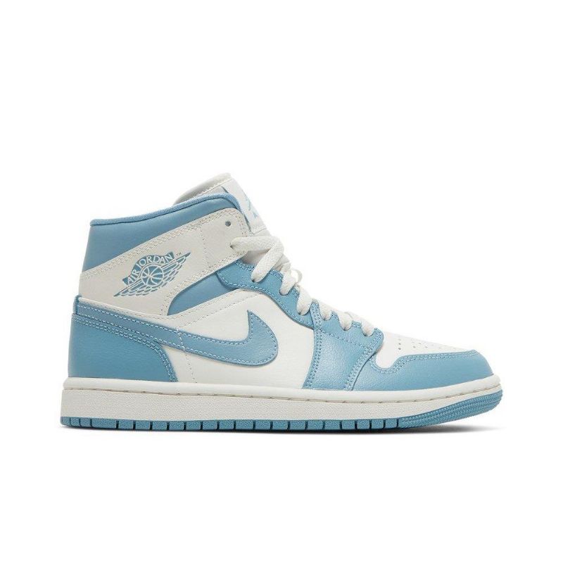 Air Jordan 1 Mid Valkoinen Sininen Naisten Kengät