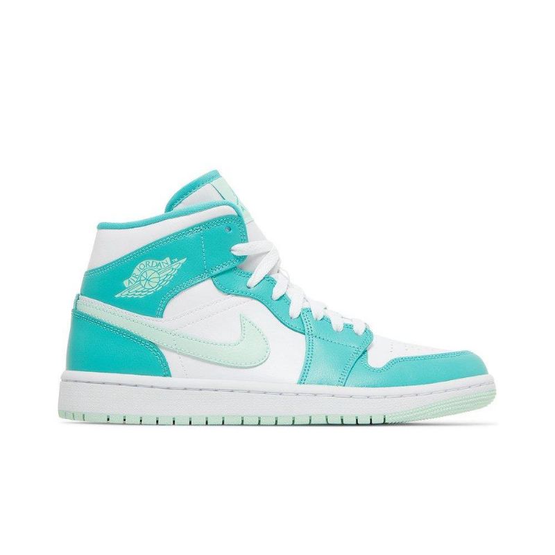 Air Jordan 1 Mid Valkoinen Sininen Vihreä Naisten Kengät