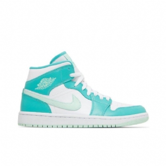 Air Jordan 1 Mid Valkoinen Sininen Vihreä Naisten Kengät