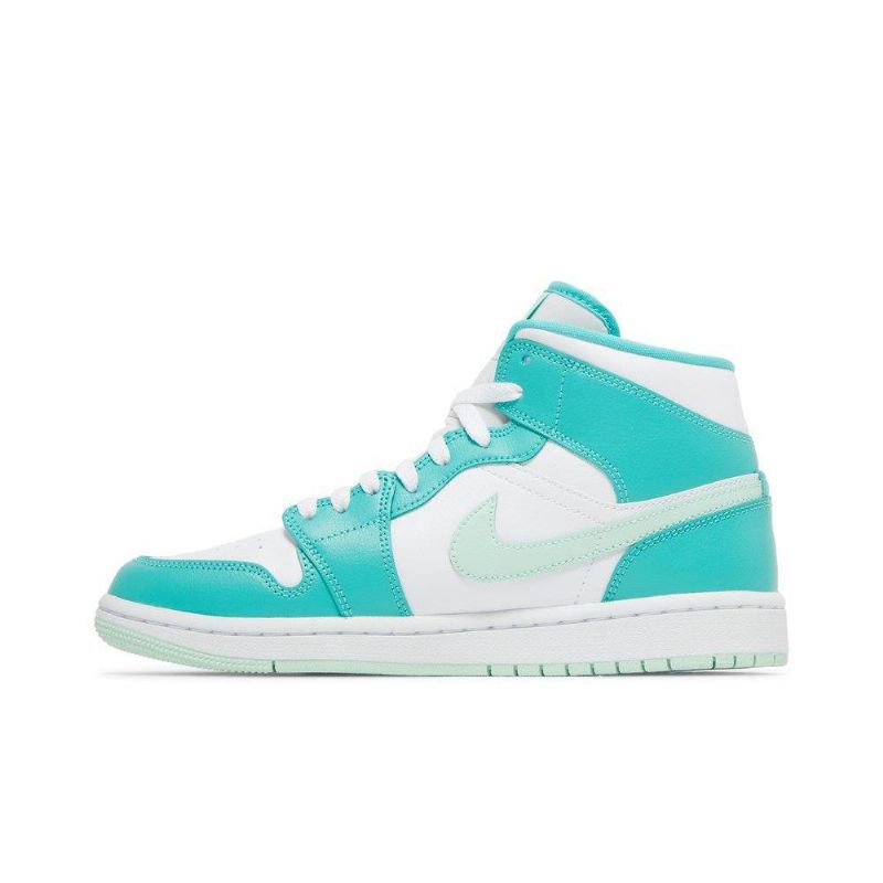 Air Jordan 1 Mid Valkoinen Sininen Vihreä Naisten Kengät