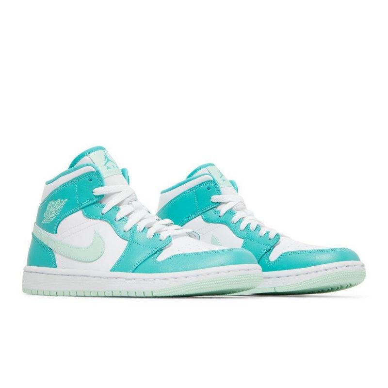 Air Jordan 1 Mid Valkoinen Sininen Vihreä Naisten Kengät