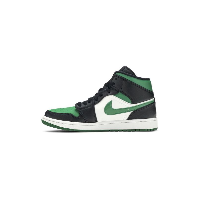 Air Jordan 1 Mid Vihreä Valkoinen Musta Punainen Miesten Kengät