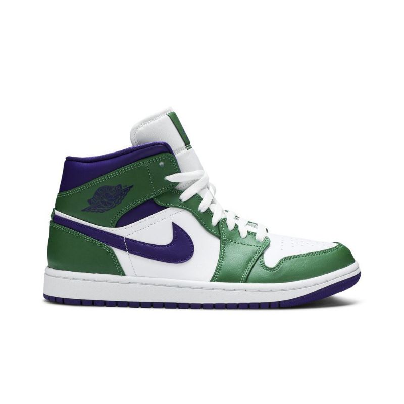 Air Jordan 1 Mid Vihreä Valkoinen Violetti Miesten Kengät