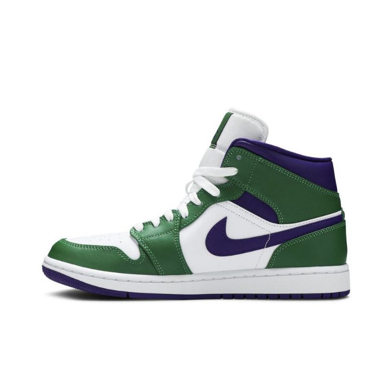 Air Jordan 1 Mid Vihreä Valkoinen Violetti Miesten Kengät