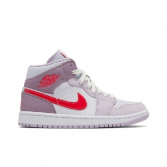Air Jordan 1 Mid Violetti Valkoinen Punainen Naisten Kengät