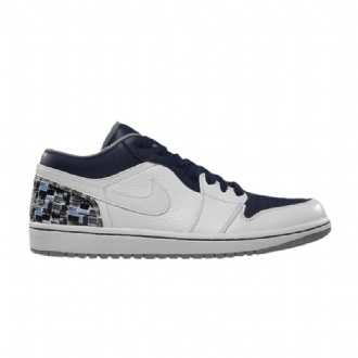 Air Jordan 1 Phat Low Valkoinen Harmaa Laivastonsininen Miesten Kengät