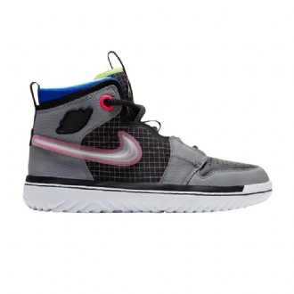 Air Jordan 1 React Harmaa Mustat Vaaleanpunaiset Miesten Kengät