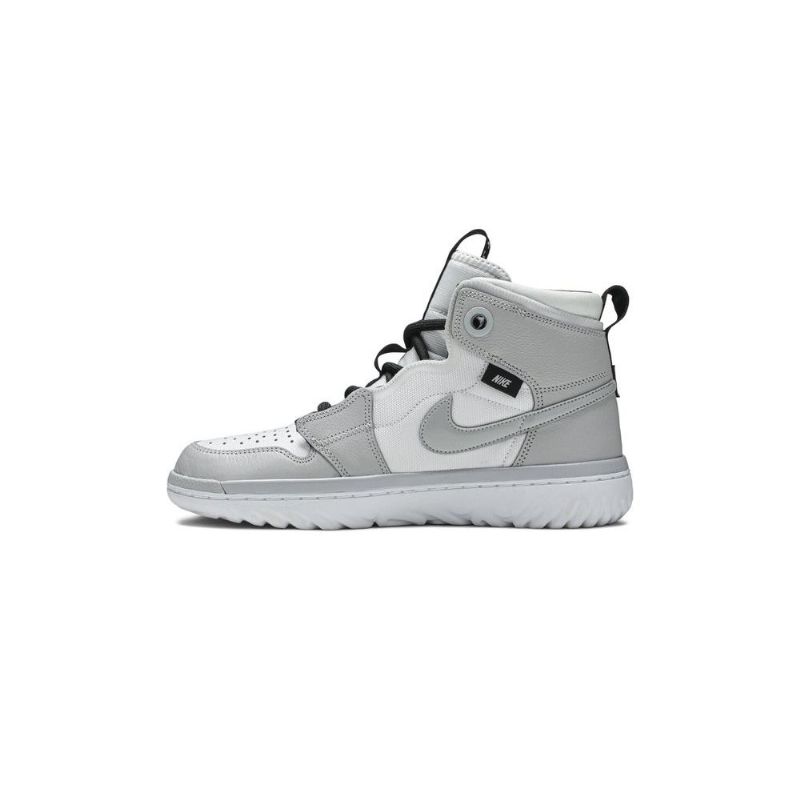 Air Jordan 1 React High Valkoinen Harmaa Mustat Miesten Kengät