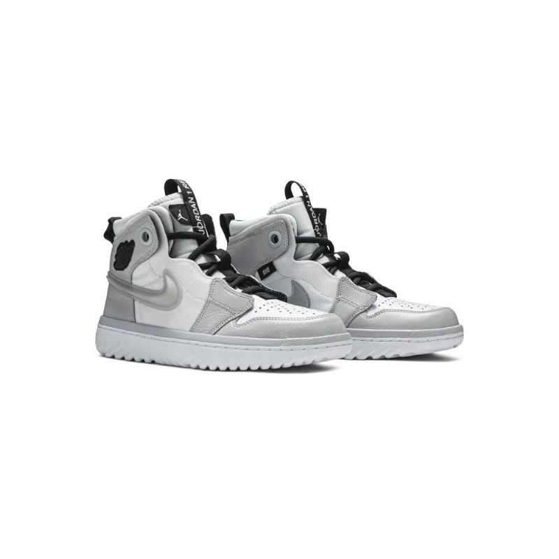 Air Jordan 1 React High Valkoinen Harmaa Mustat Miesten Kengät