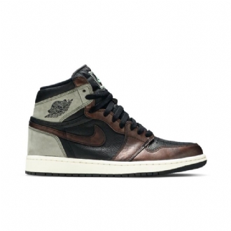 Air Jordan 1 Retro High Og Musta Vihreä Ruskea Miesten Kengät
