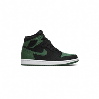 Air Jordan 1 Retro High Og Mustat Vihreät Miesten Kengät