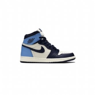 Air Jordan 1 Retro High Og Valkoiset Laivastonsiniset Miesten Kengät