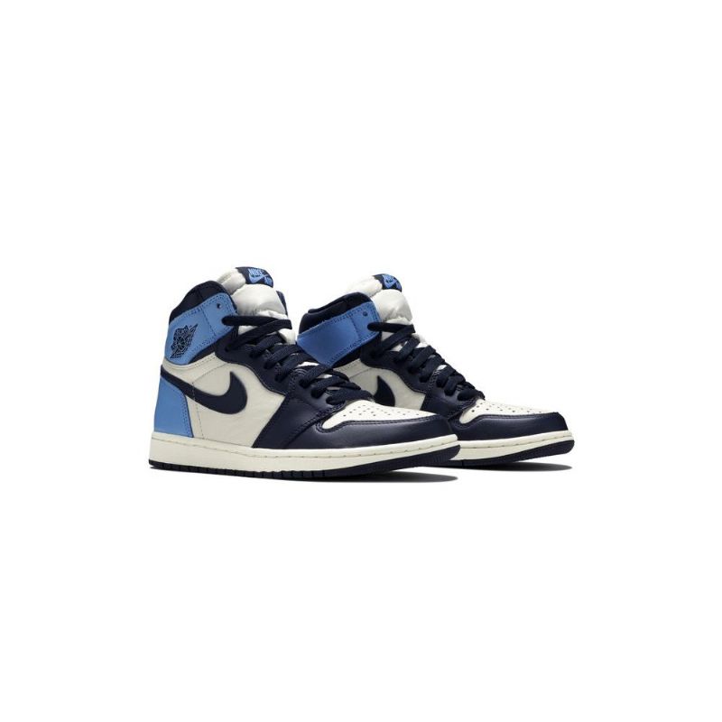 Air Jordan 1 Retro High Og Valkoiset Laivastonsiniset Miesten Kengät