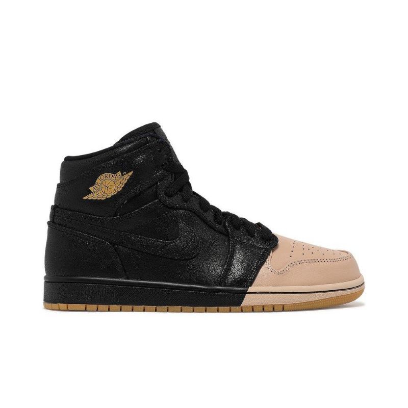 Air Jordan 1 Retro High Premium Mustakultaiset Khaki Naisten Kengät
