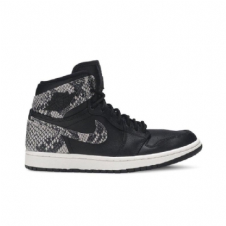 Air Jordan 1 Retro High Premium Mustat Harmaat Naisten Kengät