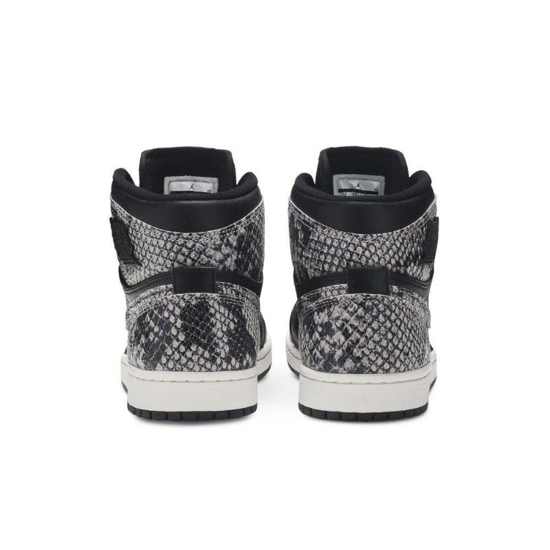Air Jordan 1 Retro High Premium Mustat Harmaat Naisten Kengät