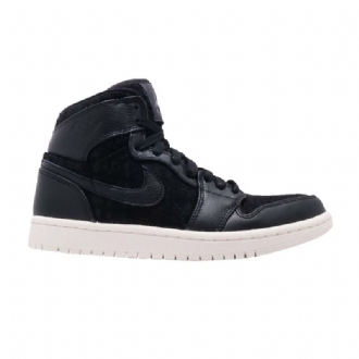 Air Jordan 1 Retro High Premium Mustat Naisten Kengät