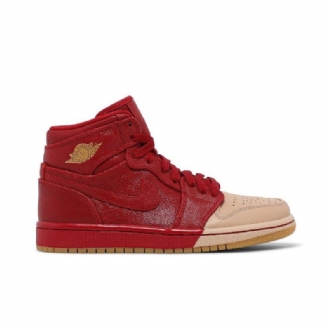 Air Jordan 1 Retro High Premium Punaruskeat Naisten Kengät