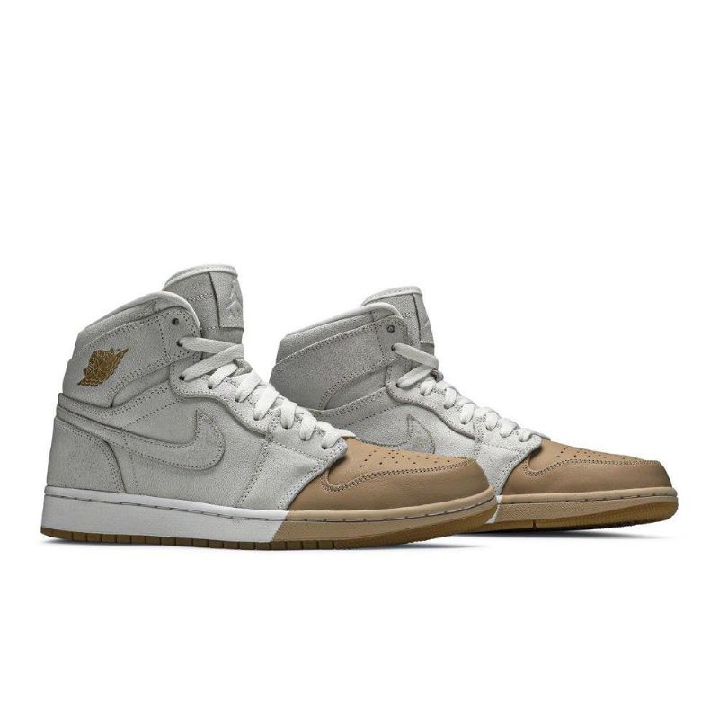 Air Jordan 1 Retro High Premium Valkoinen Kulta -naisten Kengät