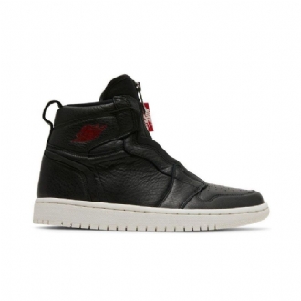 Air Jordan 1 Retro High Zip Mustat Punaiset Naisten Kengät