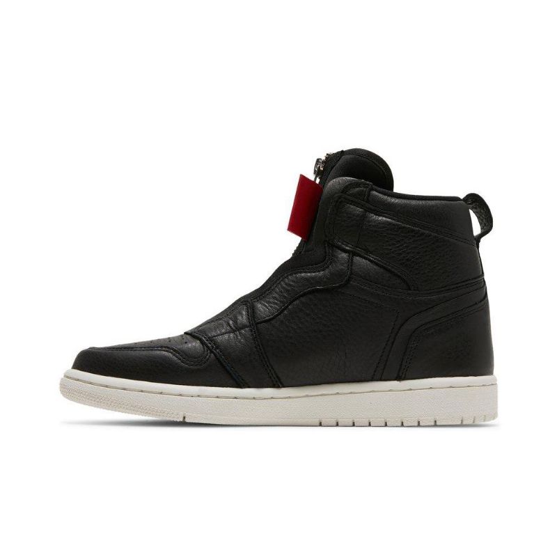 Air Jordan 1 Retro High Zip Mustat Punaiset Naisten Kengät