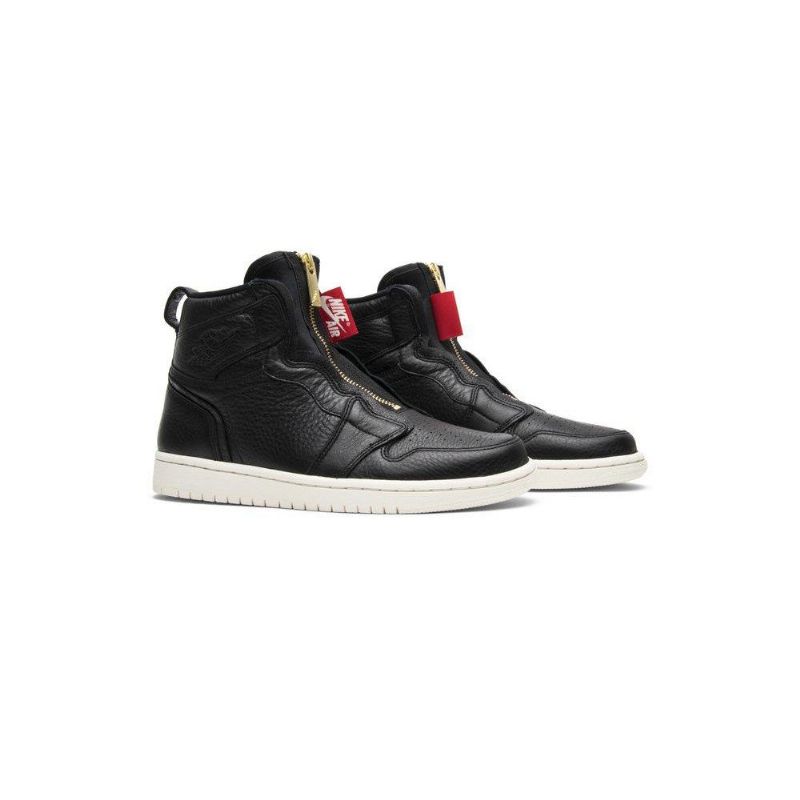 Air Jordan 1 Retro High Zip Mustavalkoiset Naisten Kengät