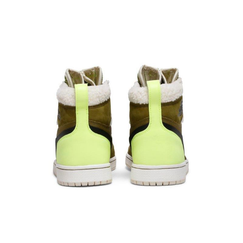 Air Jordan 1 Retro Korkea Vetoketju Oliivinvihreä Vihreä Sininen Naisten Kengät