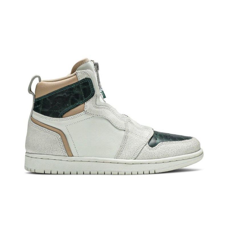 Air Jordan 1 Retro Korkea Vetoketju Valkoinen Vihreä Ruskea Naisten Kengät