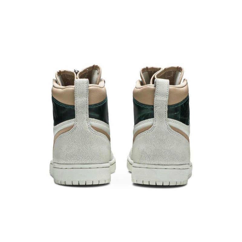 Air Jordan 1 Retro Korkea Vetoketju Valkoinen Vihreä Ruskea Naisten Kengät