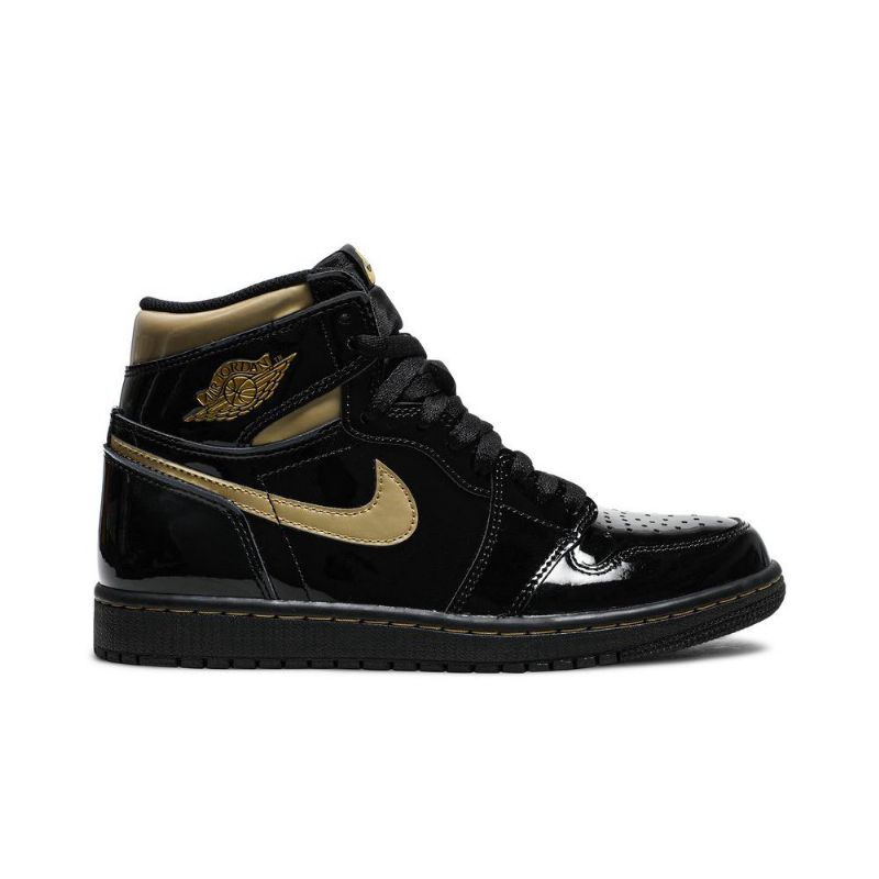 Air Jordan 1 Retro Korkeat Ja Mustakultaiset Miesten Kengät