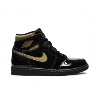 Air Jordan 1 Retro Korkeat Ja Mustakultaiset Miesten Kengät