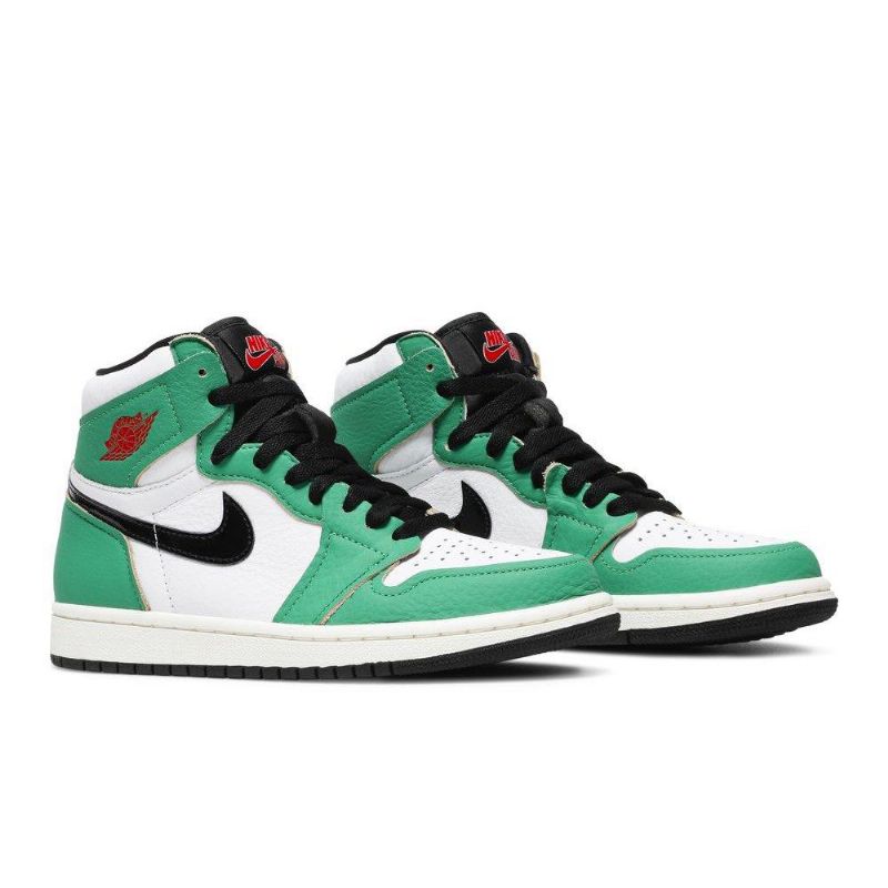 Air Jordan 1 Retro Korkeat Ja Vihreät Valkoiset Mustat Naisten Kengät
